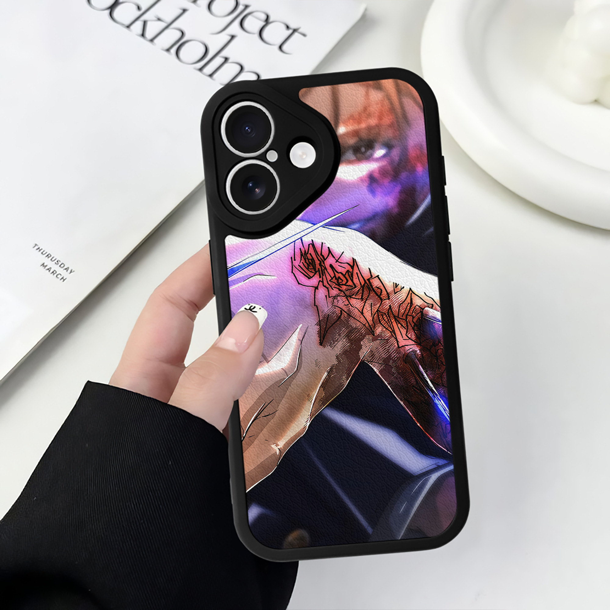 （画像用） 呪術廻戦 Jujutsu Kaisen 【iPhone 16シリーズ対応】シリコンスマホケース（レザー調） 材質：シリコン